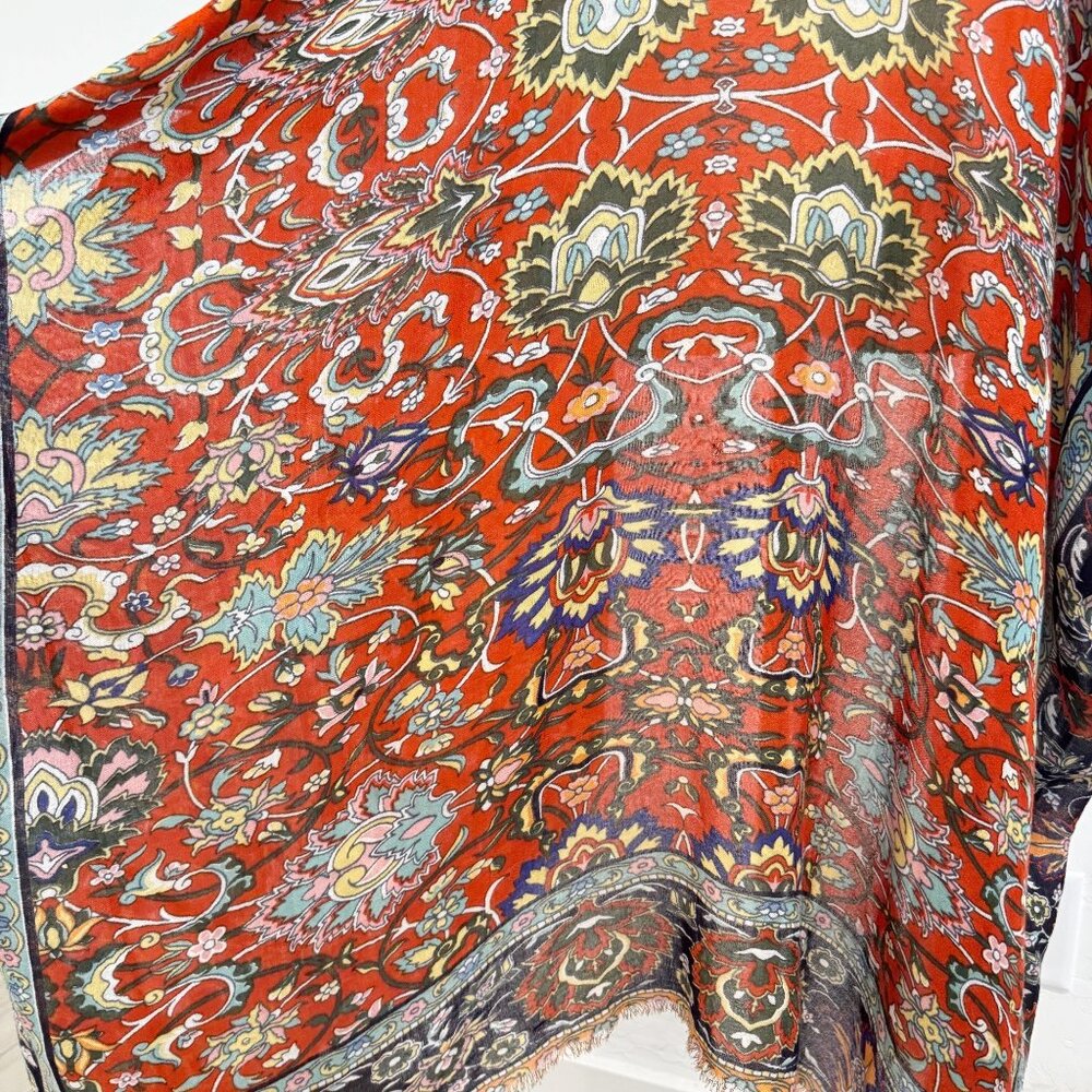Subtle Luxury Caza Kimono Open Front Coverup Anthropologie Fall Boho Bohemian OS - Picture 9 of 12